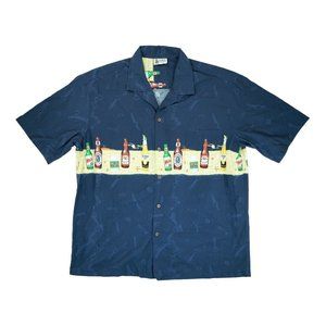 Vintage Aloha Republic Mens‎ Hawaiian Beer Shirt Size 2XL Beers Aloha Print